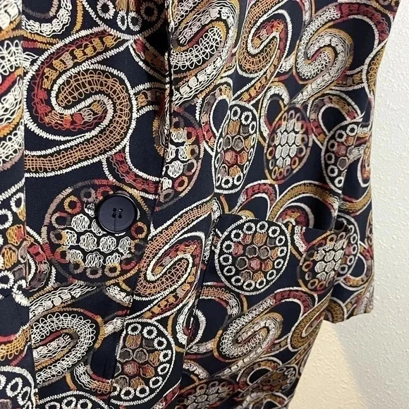 Vintage 80’s 90’s Emily Adams Single Button Blazer Abstract All Over Print Sz M - Picture 4 of 6